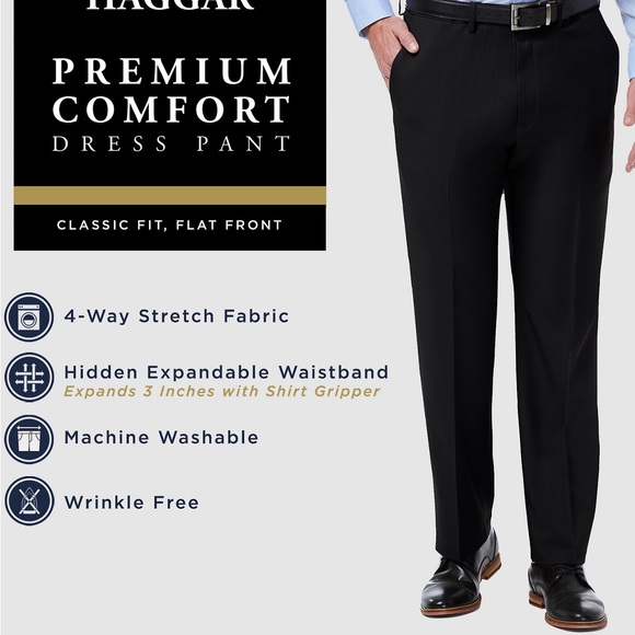 NWT men’s Haggar Classic fit flat front dress pants SZ 44x29 - Picture 3 of 9